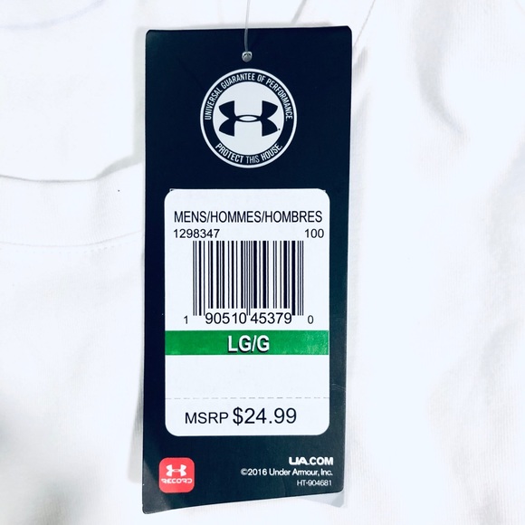 NWT Under Armour Baseline Basketball Tee White - Picture 7 of 9